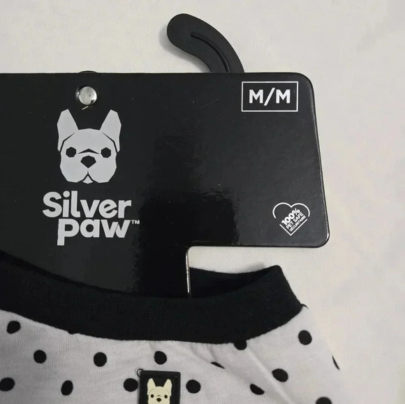 Silver Paw dog pajamas size Medium Polka Dots NWT - Picture 3 of 4
